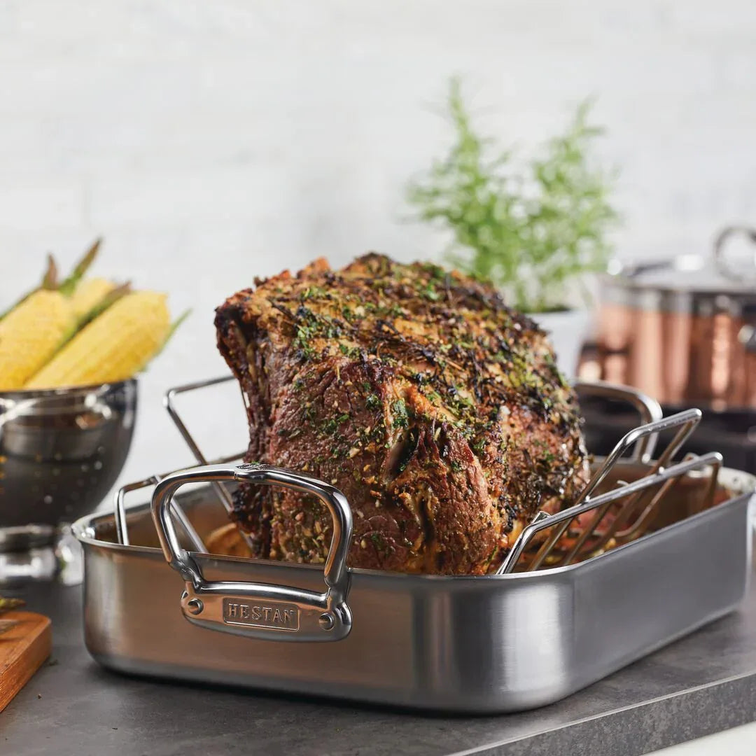 Hestan Provisions 14.5-inch Classic Clad Roaster with Rack - Marcel’s Culinary Experience