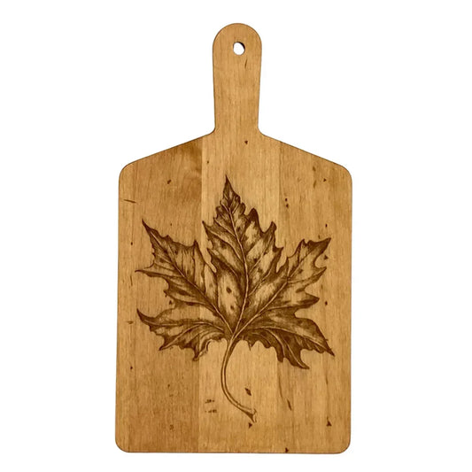 Laura Zindel Artisan Maple Rectangle Handled Serving Board - Maple Leaf - Marcel’s Culinary Experience