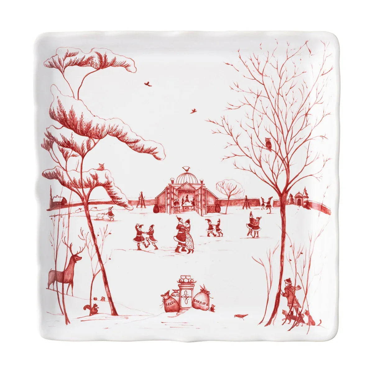 Juliska Country Estate Winter Frolic Sweets Tray - Ruby