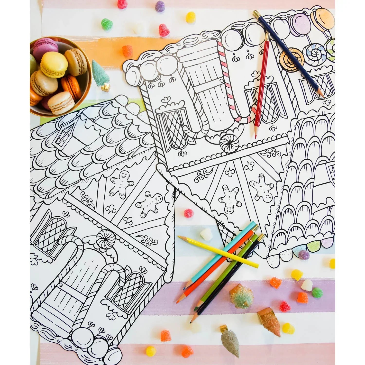 Hester & Cook Gingerbread House Color-In Placemats - Marcel’s Culinary Experience