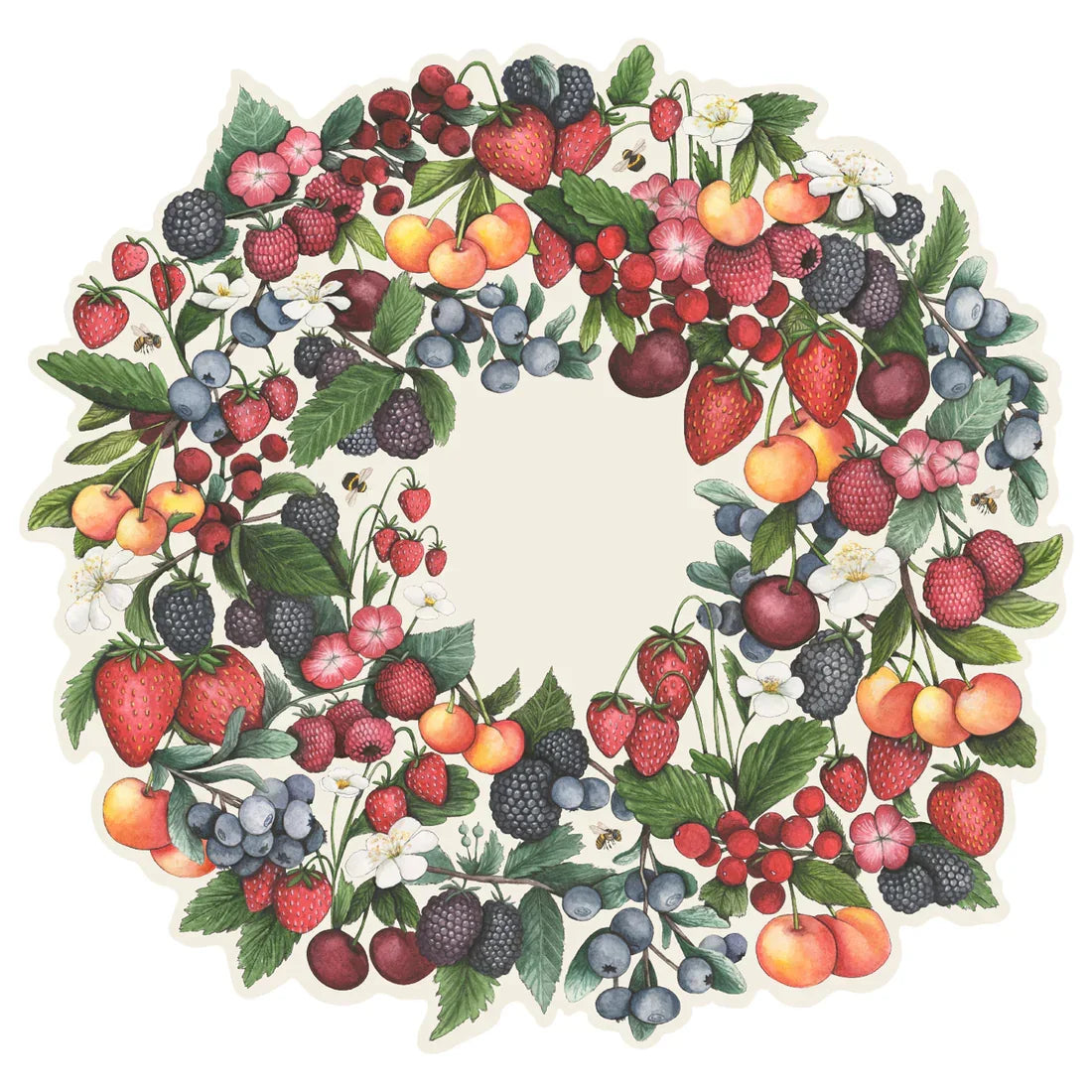 Hester & Cook Die Cut Berry Wreath Paper Placemat - Marcel’s Culinary Experience