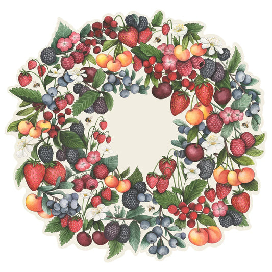 Hester & Cook Die Cut Berry Wreath Paper Placemat - Marcel’s Culinary Experience