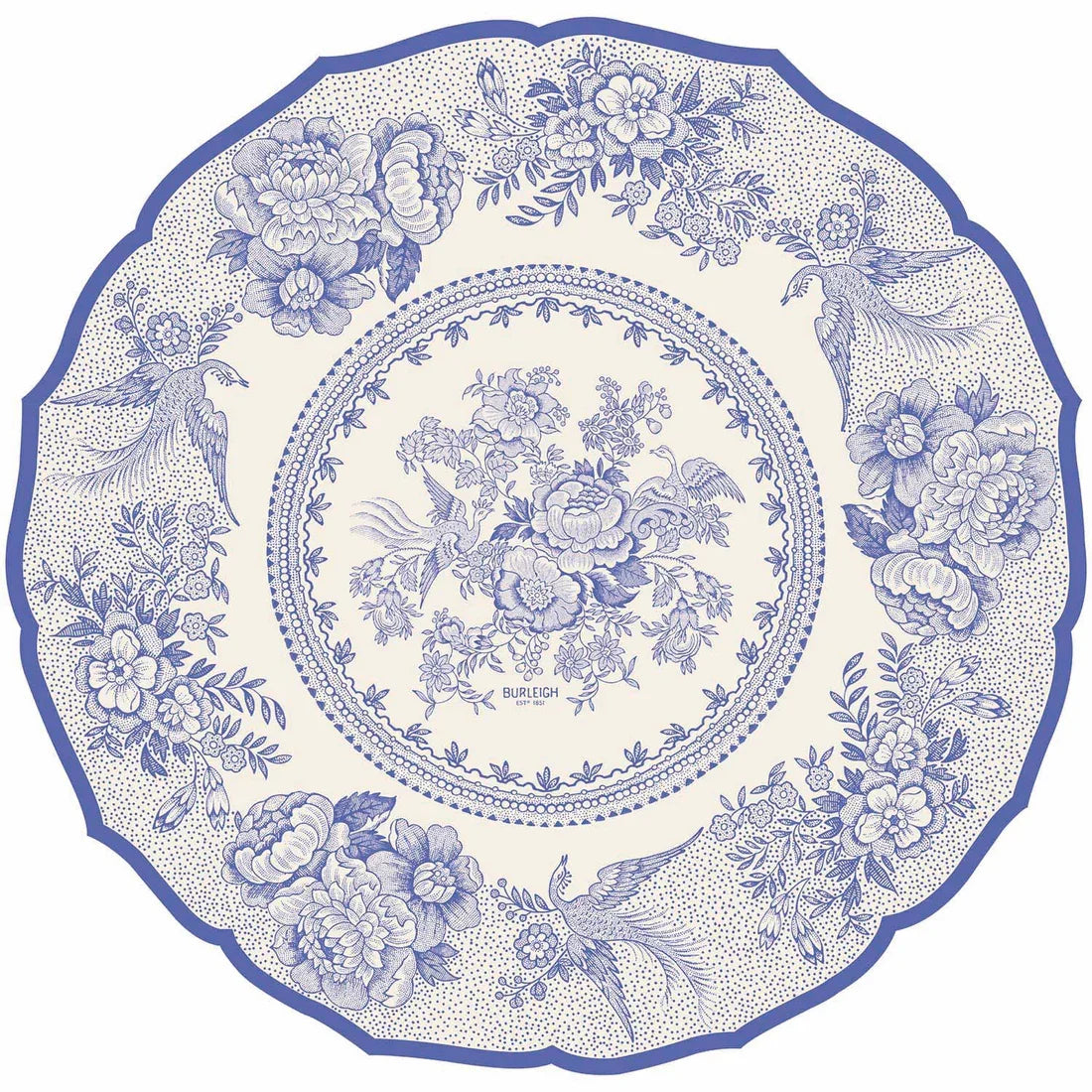 Hester & Cook Die-cut Blue Asiatic Pheasants Paper Placemat - Marcel’s Culinary Experience
