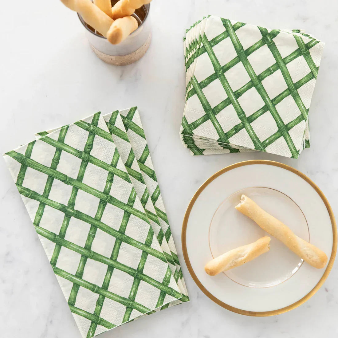 Hester & Cook Green Lattice Guest Napkins - Marcel’s Culinary Experience