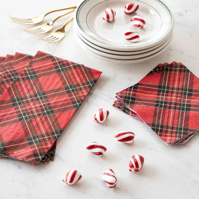 Hester & Cook Red Plaid Guest Napkins - Marcel’s Culinary Experience