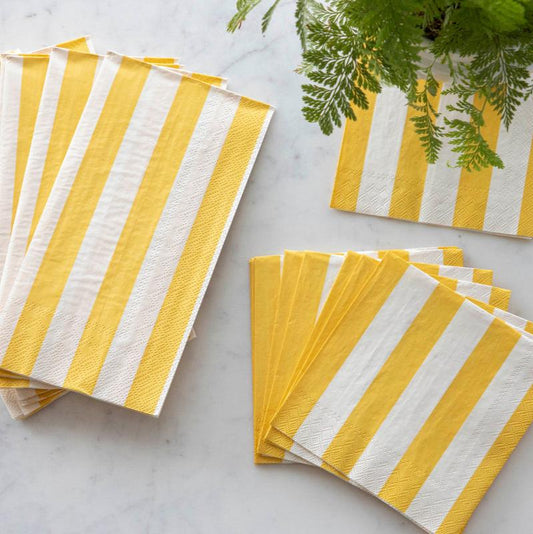 Hester and Cook Marigold Classic Stripe Cocktail Napkin