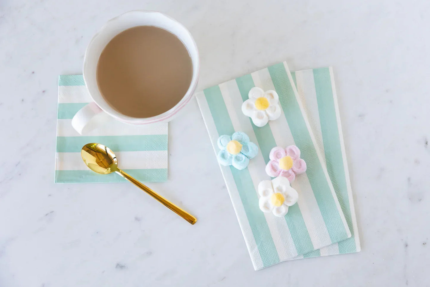 Hester & Cook Seafoam Classic Stripe Cocktail Napkins