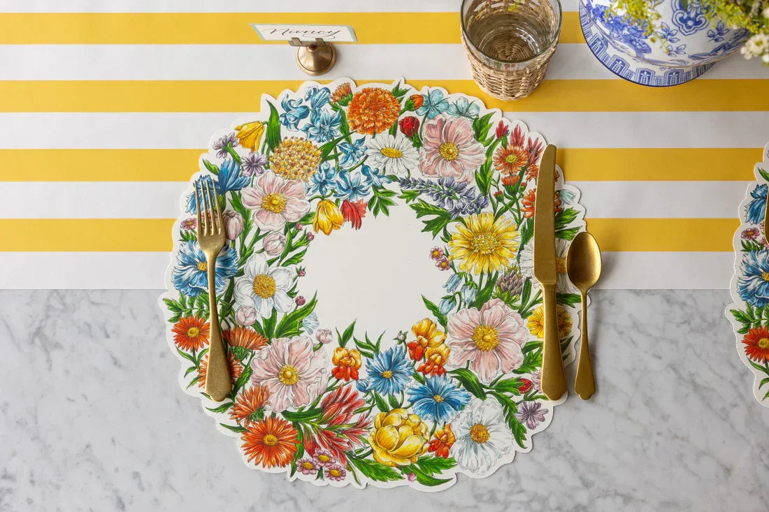 Hester & Cook Die Cut Wildflower Wreath Placemat
