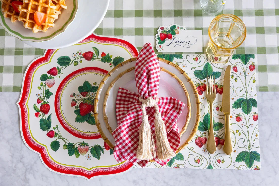 Hester & Cook Die Cut Strawberry China Placemat