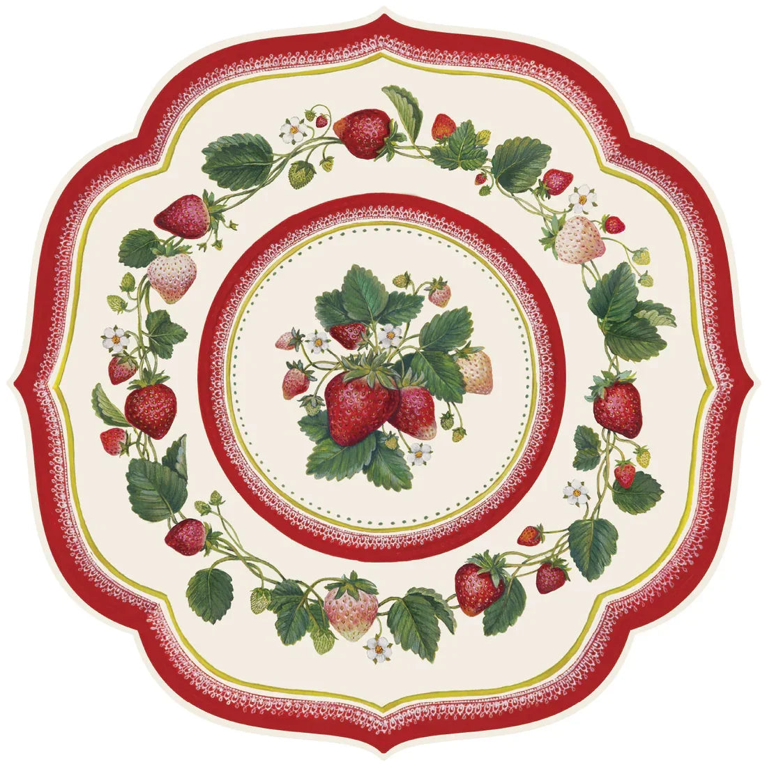 Hester & Cook Die Cut Strawberry China Placemat