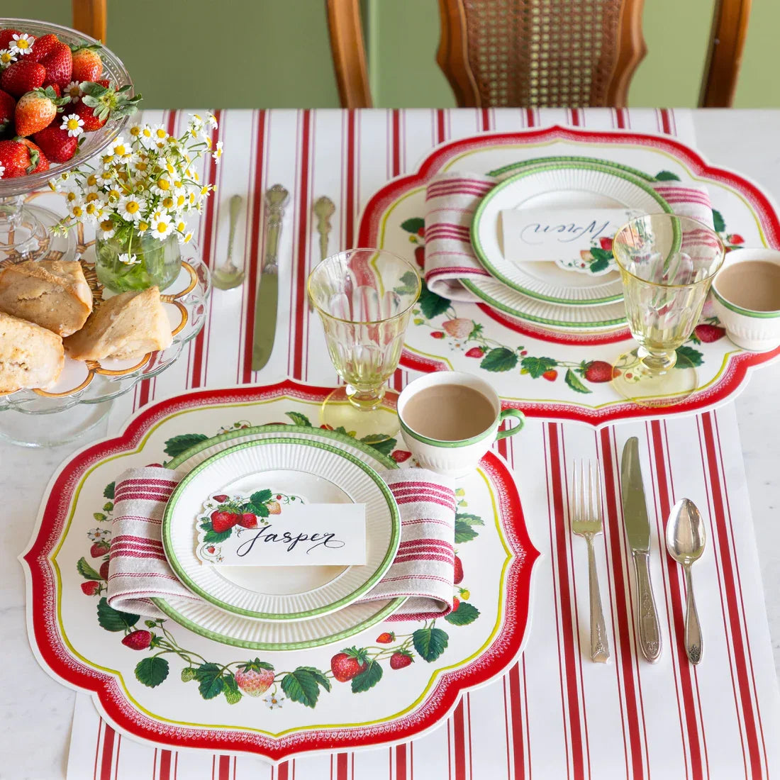 Hester & Cook Die Cut Strawberry China Placemat
