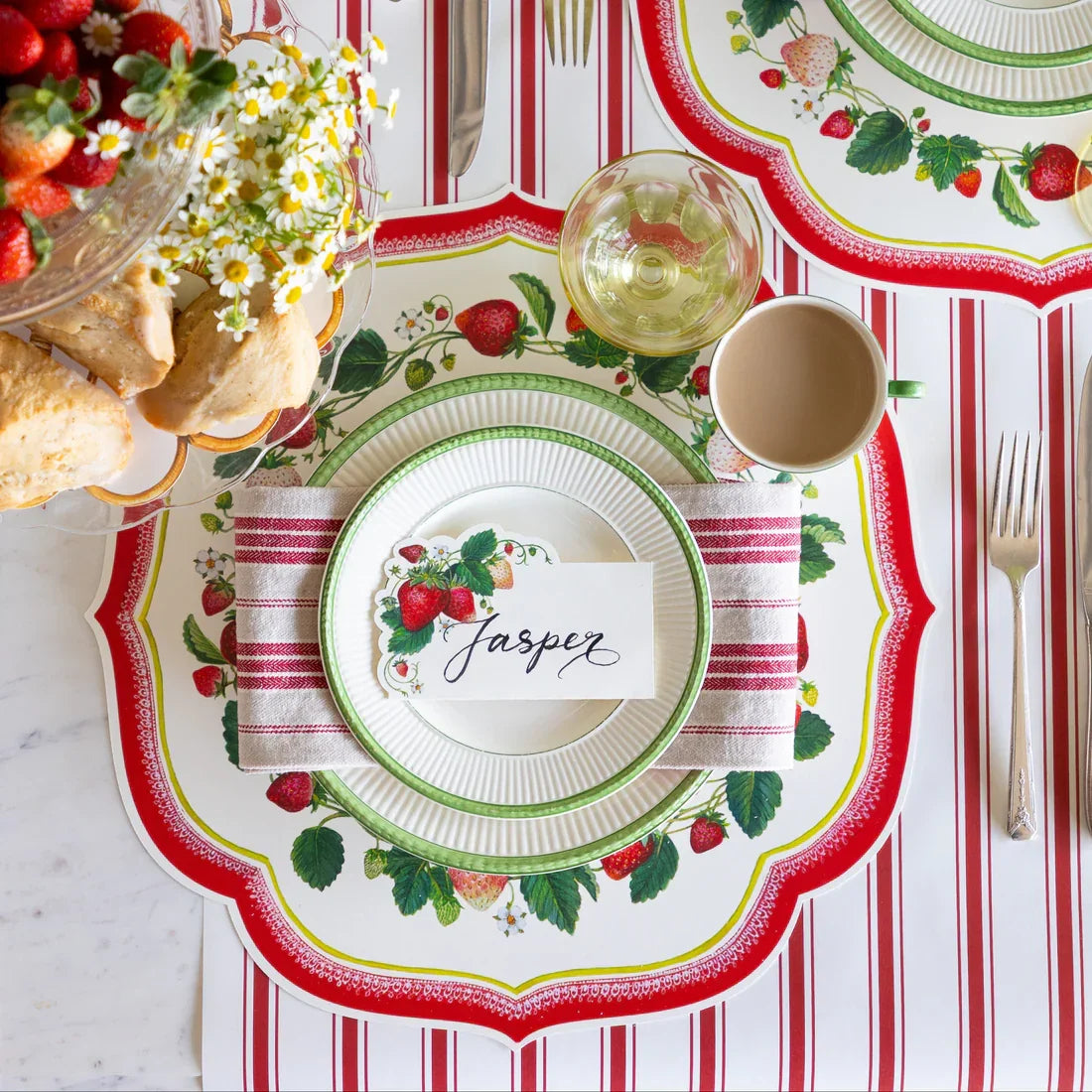 Hester & Cook Die Cut Strawberry China Placemat