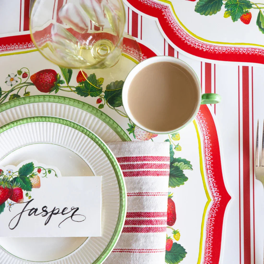 Hester & Cook Die Cut Strawberry China Placemat