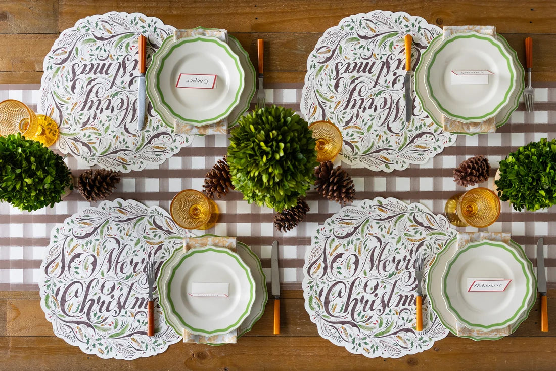 Hester & Cook Brown Painted Check Placemat