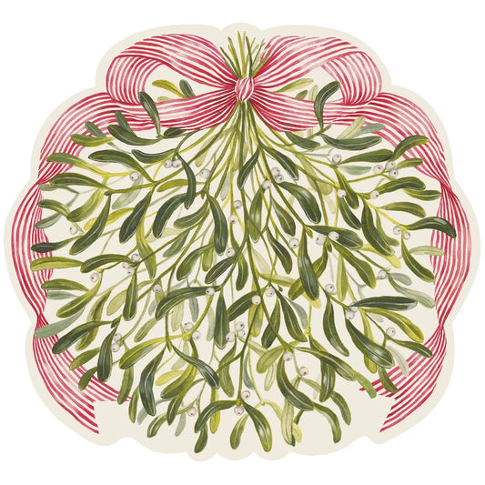 Hester & Cook Die-Cut Mistletoe Paper Placemats, Set of 12