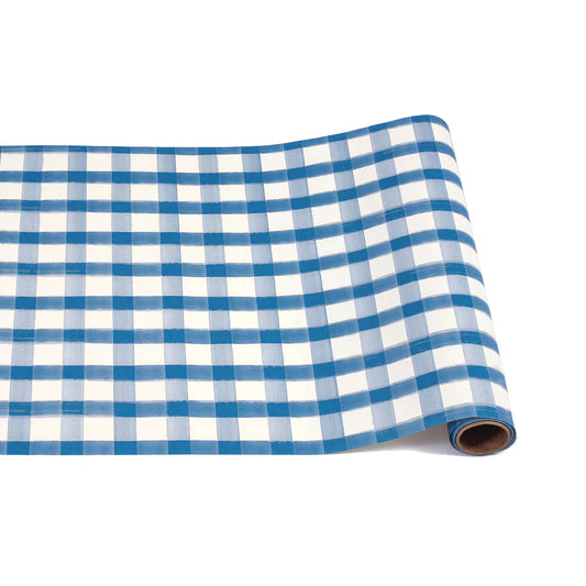 Hester and Cook Blue Painted Check Runner