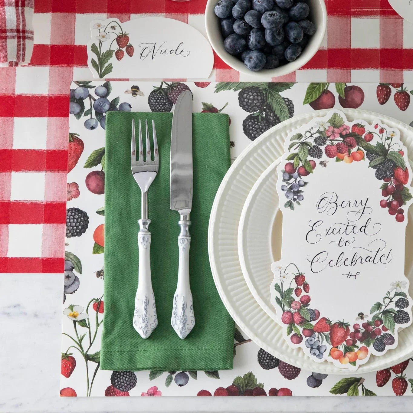 Hester & Cook Red Painted Check Runner