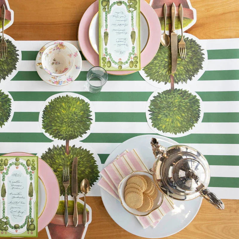 Hester & Cook Pink & Gold Awning Stripe Guest Napkins - Marcel’s Culinary Experience