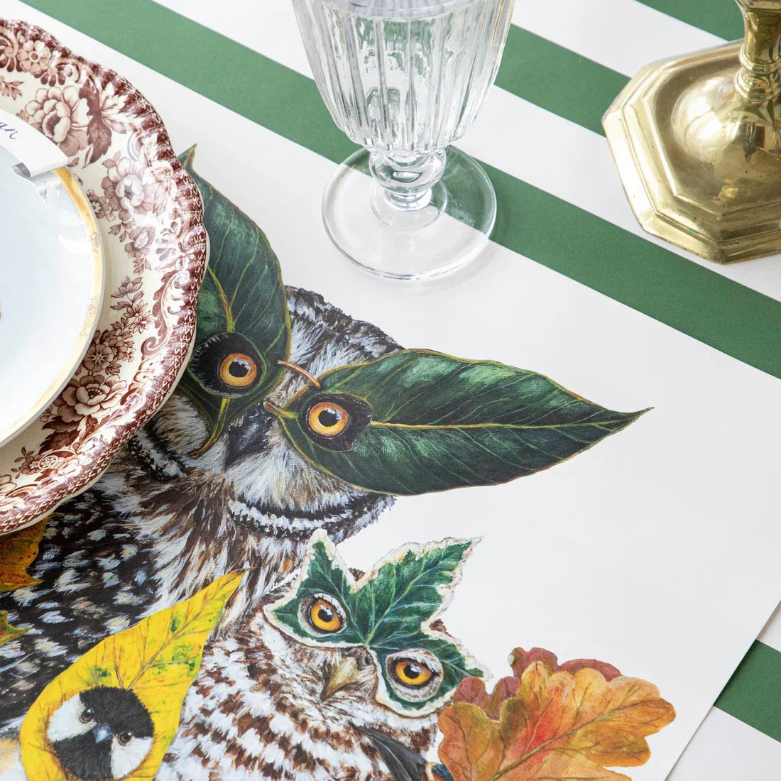 Hester & Cook Dark Green Classic Stripe Paper Runner - Marcel’s Culinary Experience