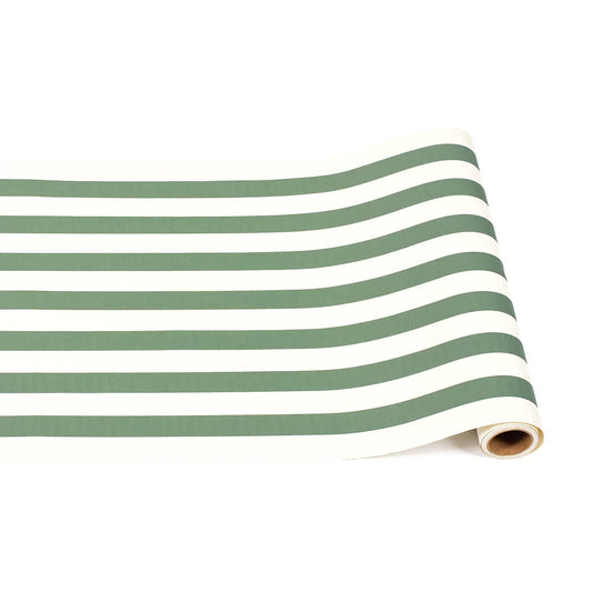 Hester & Cook Dark Green Classic Stripe Paper Runner - Marcel’s Culinary Experience