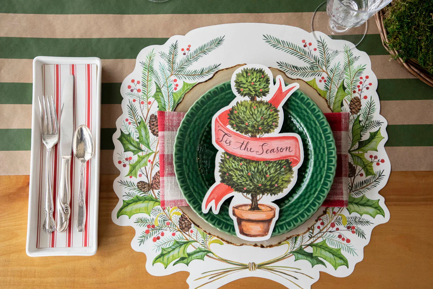 Hester & Cook Die-cut Christmas Sprigs Placemat - Marcel’s Culinary Experience
