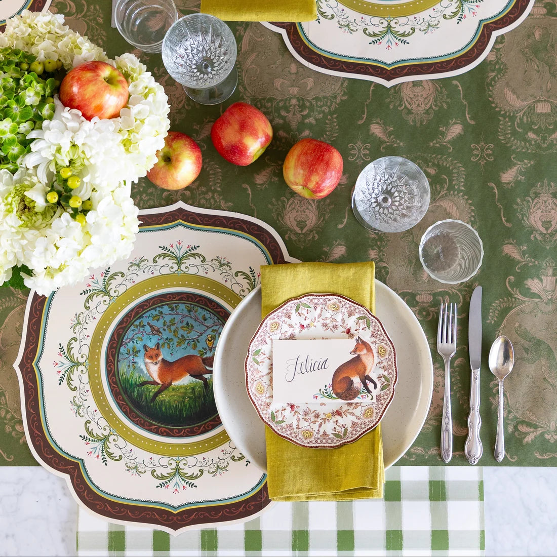 Hester and Cook Die-cut Fanciful Fox China Placemat