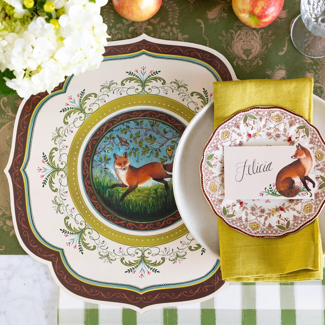 Hester and Cook Die-cut Fanciful Fox China Placemat