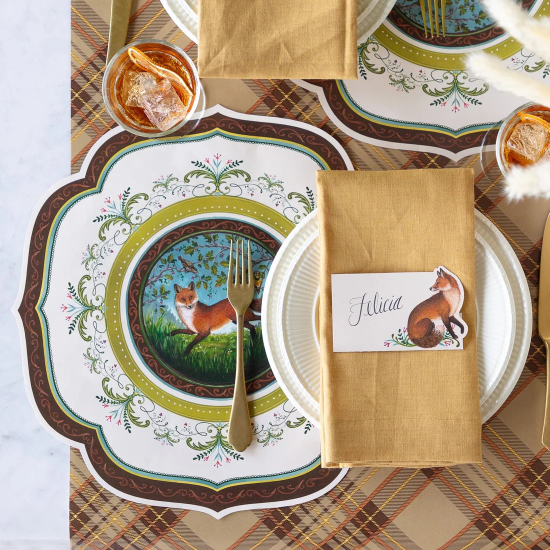 Hester and Cook Die-cut Fanciful Fox China Placemat