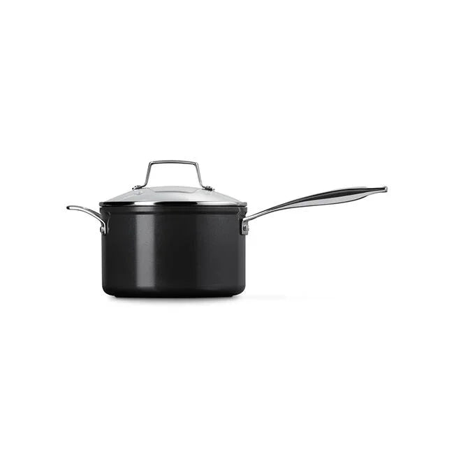 Le Creuset Essential Non-stick Ceramic Saucepan with Glass Lid - 4 Qt.