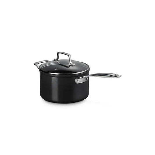 Le Creuset Essential Non-stick Ceramic Saucepan with Glass Lid - 4 Qt.