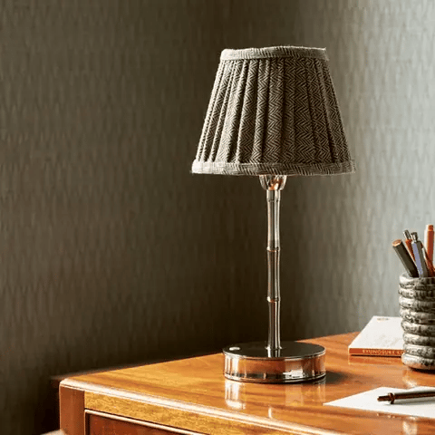 Herringbone Beige Empire Lampshade - 6"