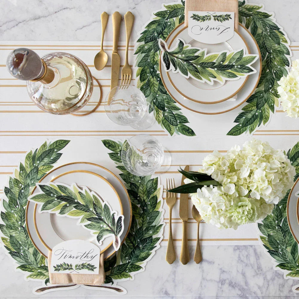 Hester & Cook Die-cut Green Laurel Wreath Placemat - Marcel’s Culinary Experience