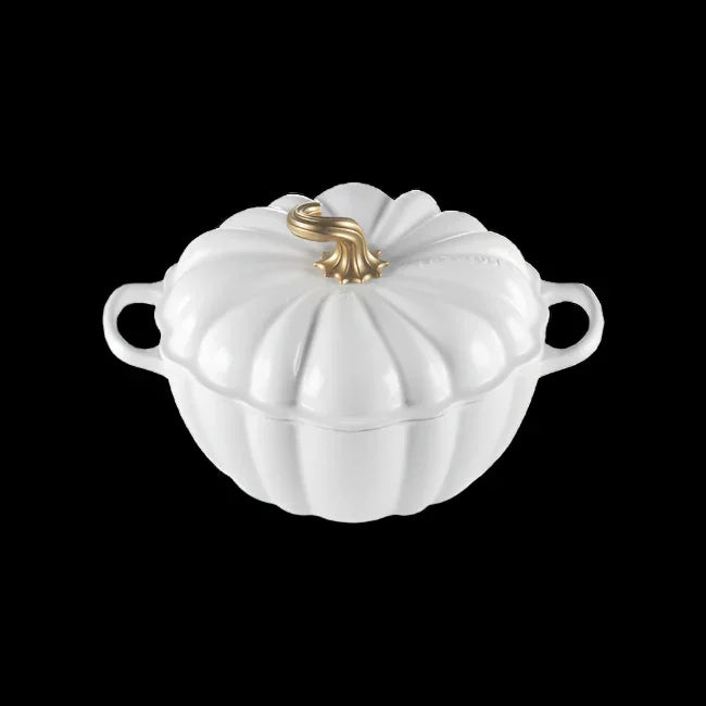 Le Creuset Signature Pumpkin Cocotte 4 qt - White | Enameled Cast