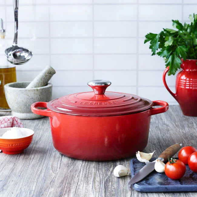 Le Creuset Signature Round Dutch Oven 5.5 qt - Cerise - Marcel’s Culinary Experience