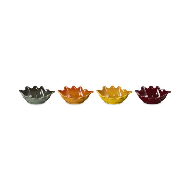 Le Creuset Mini French Oak Leaf Bowls, Set of 4