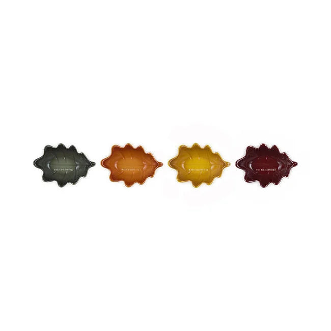 Le Creuset Mini French Oak Leaf Bowls, Set of 4