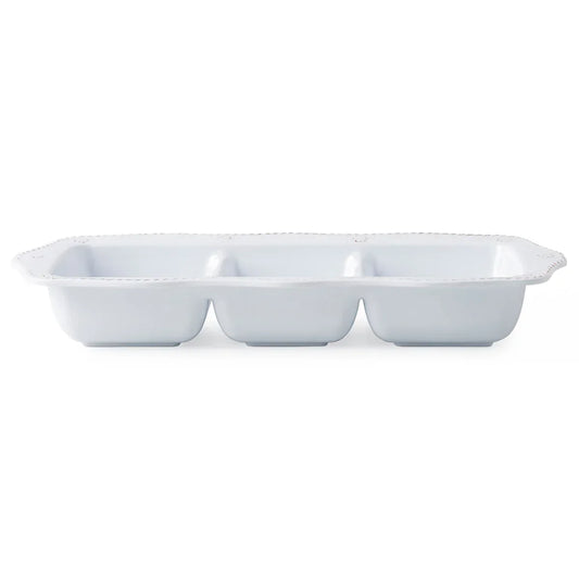 Juliska Berry & Thread Melamine 14" Triple Section Server - Whitewash