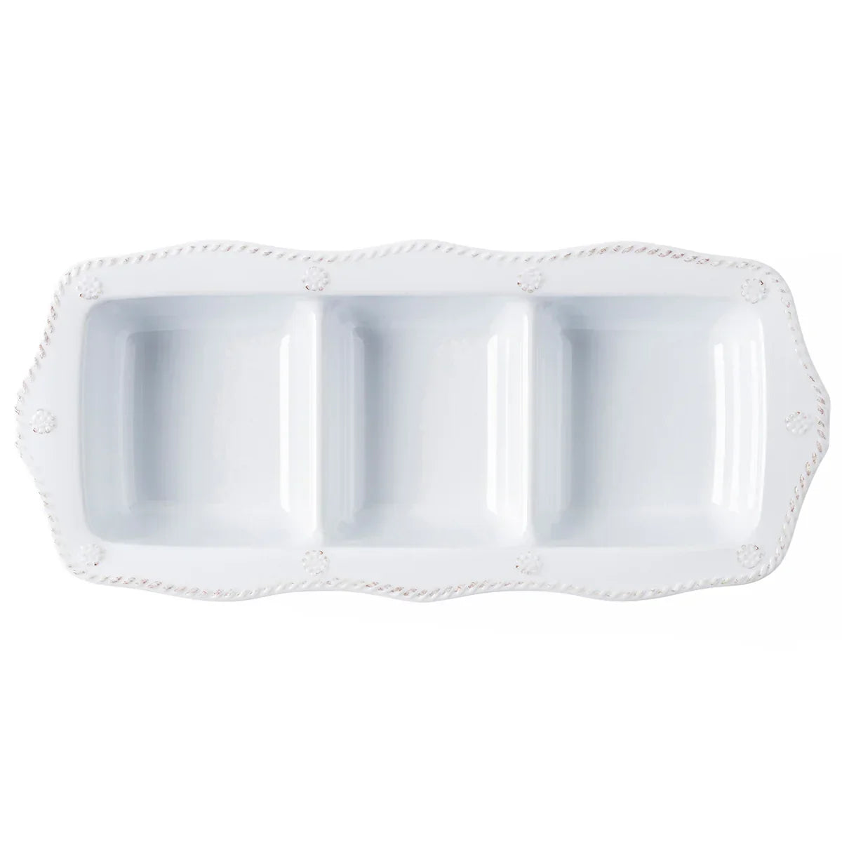 Juliska Berry & Thread Melamine 14" Triple Section Server - Whitewash