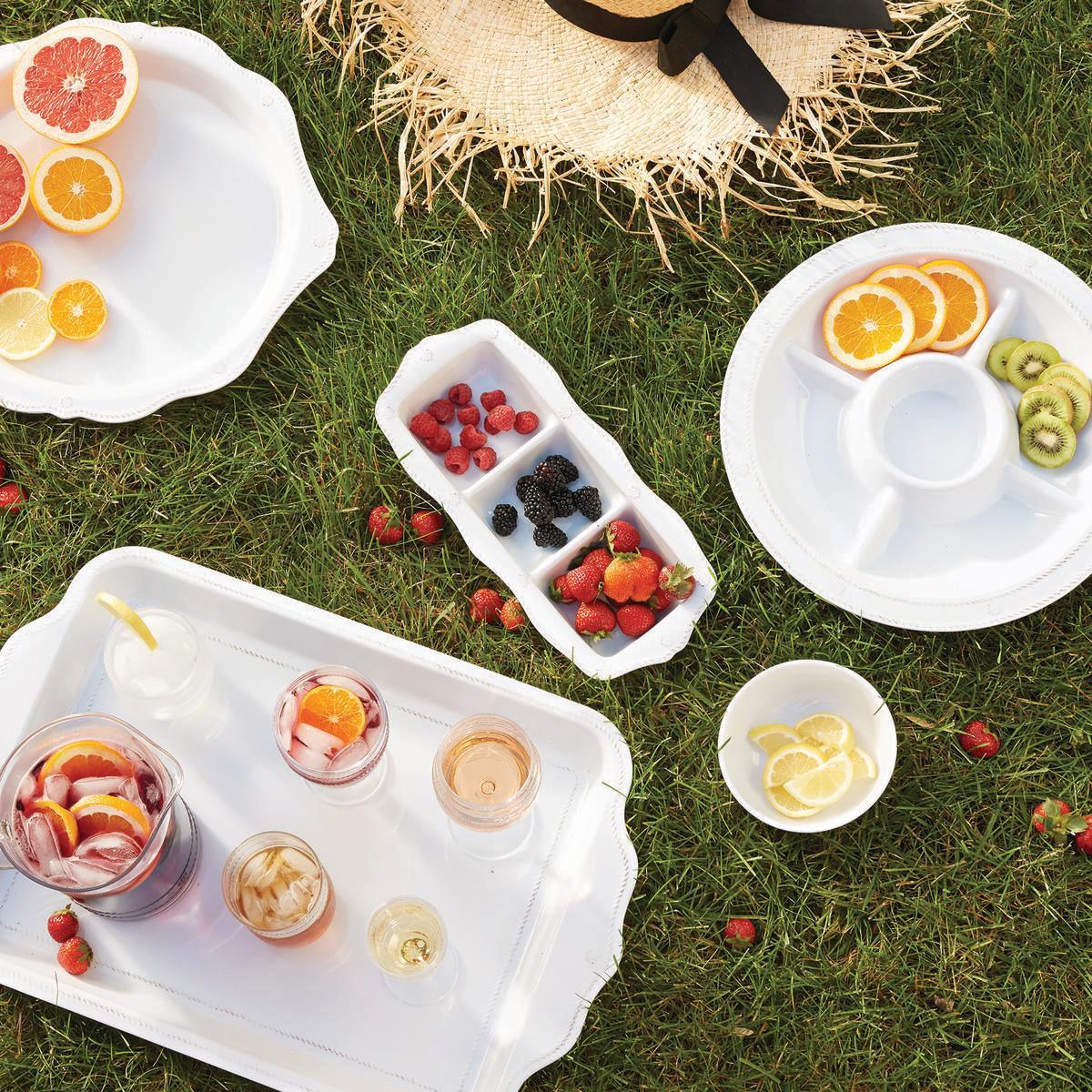 Juliska Berry & Thread Melamine 14" Triple Section Server - Whitewash