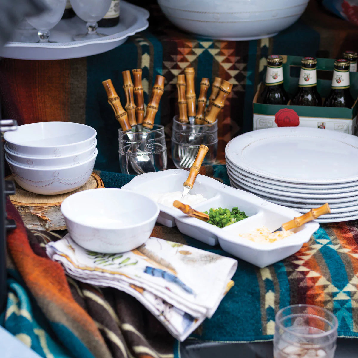 Juliska Berry & Thread Melamine Cereal/Ice Cream Bowl - Whitewash