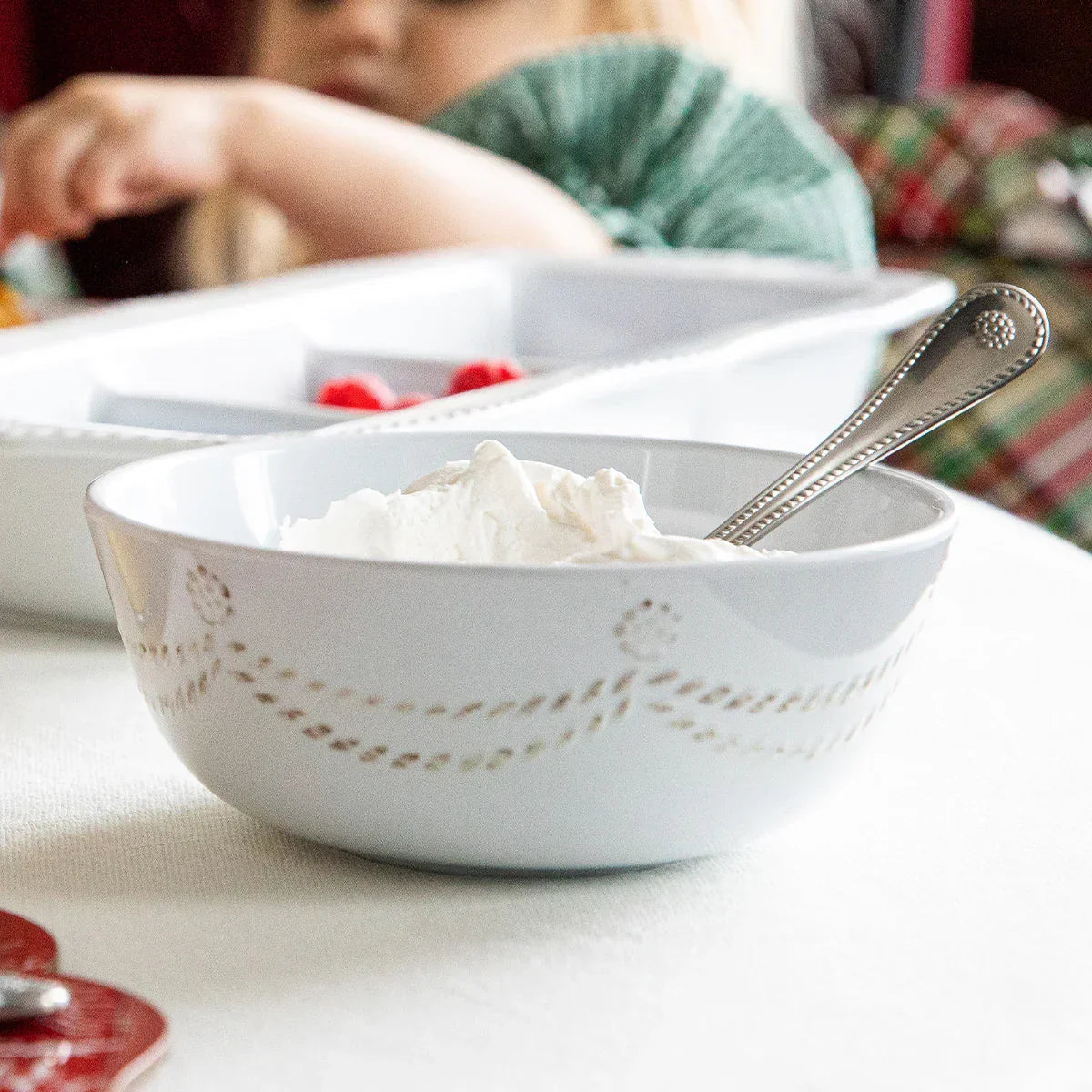Juliska Berry & Thread Melamine Cereal/Ice Cream Bowl - Whitewash
