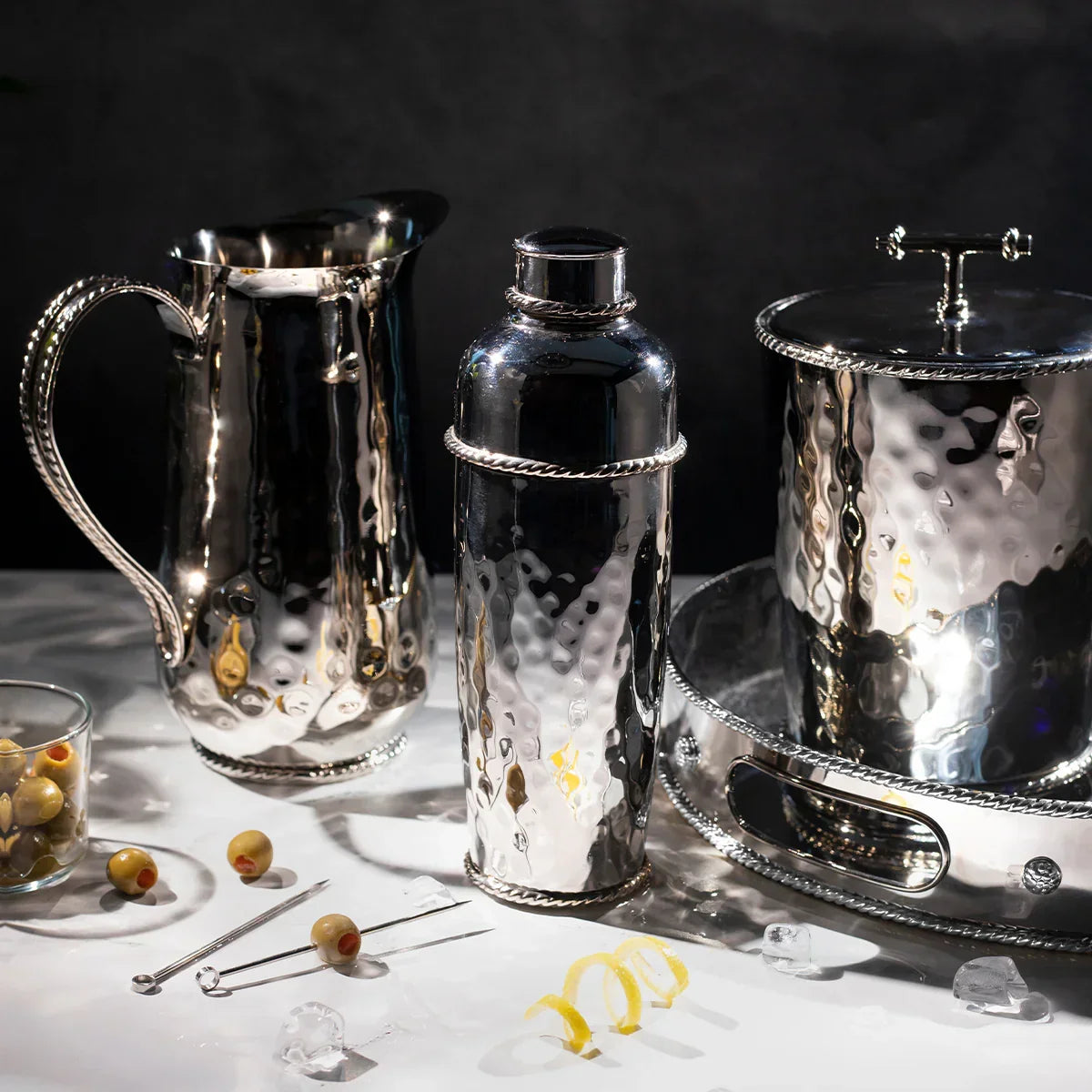 Juliska Graham Ice Bucket with Lid and Tongs