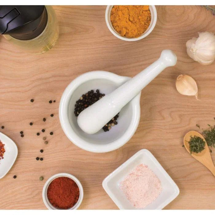 Kitchen Mortar and Pestle with Pour Spout - Marcel’s Culinary Experience