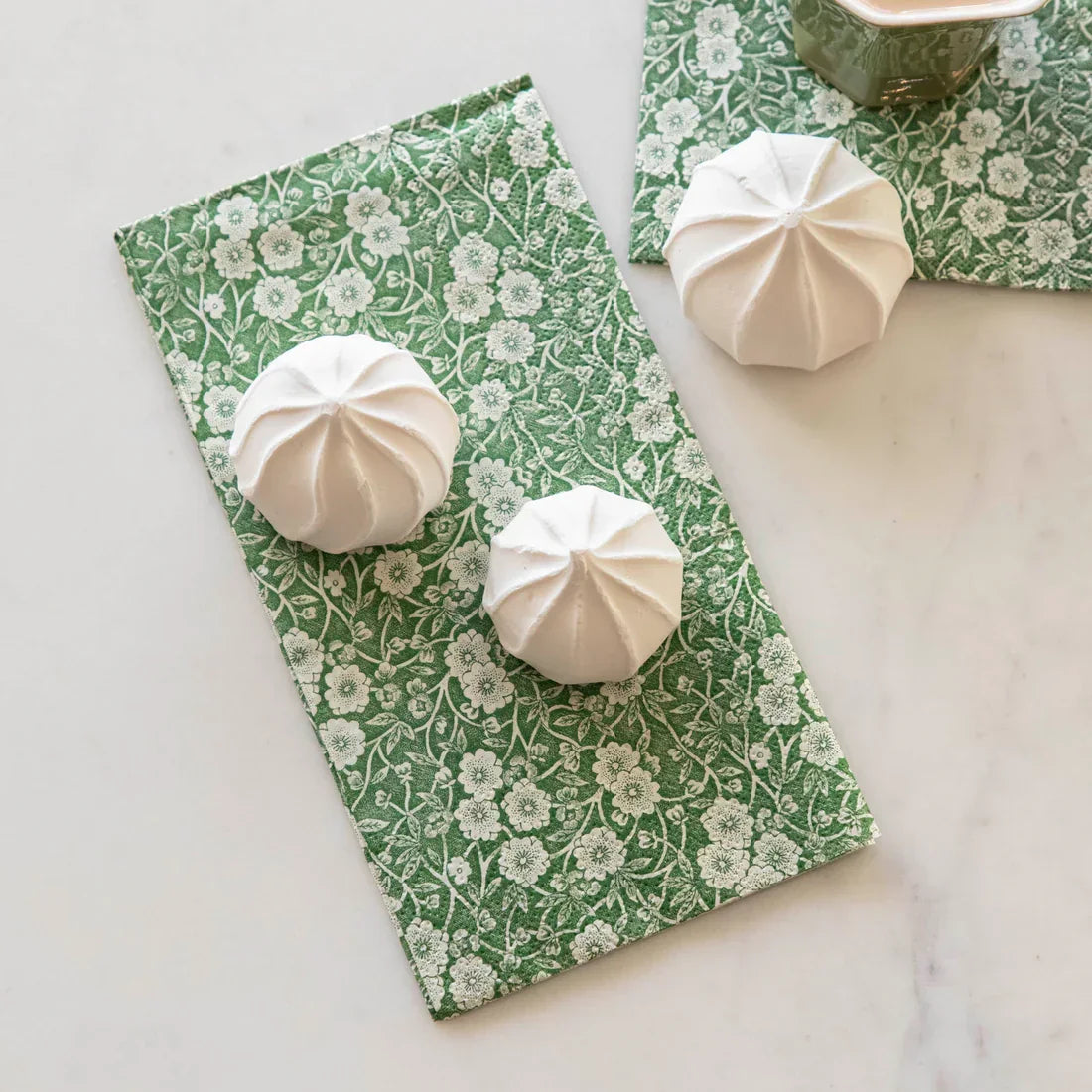 Hester & Cook Green Calico Guest Napkins - Marcel’s Culinary Experience