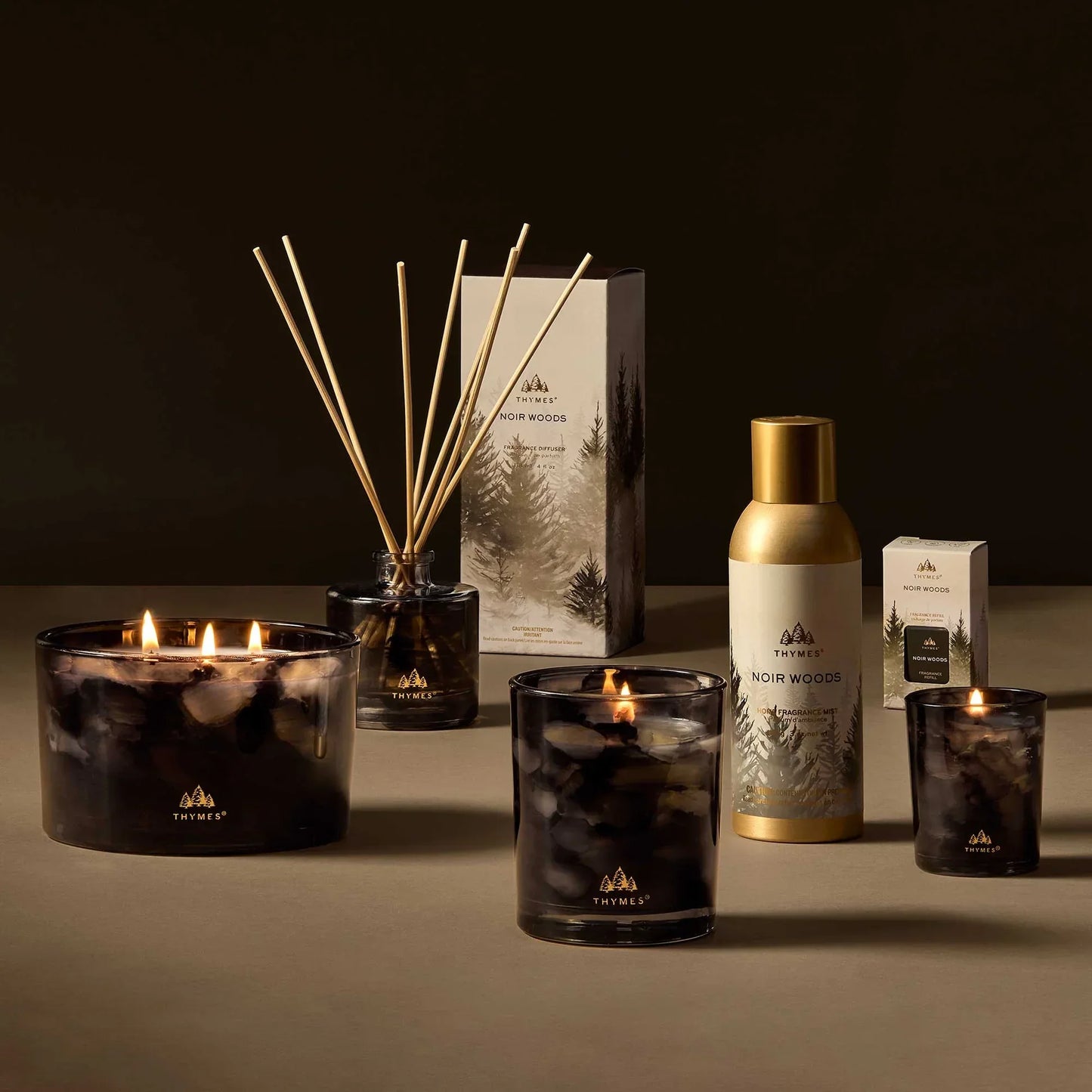 Thymes Noir Woods 3-Wick Poured Candle - Marcel’s Culinary Experience