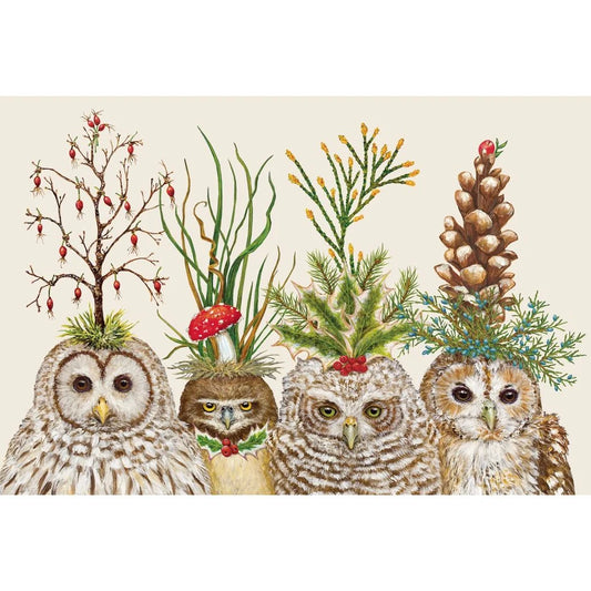 Hester & Cook Festive Little Owls Paper Placemats