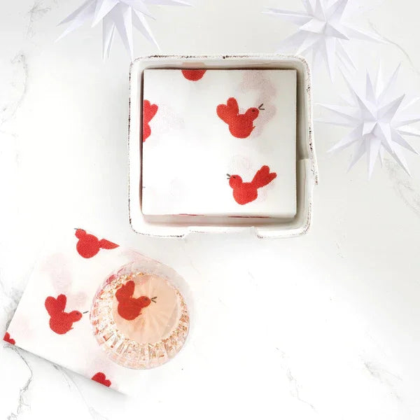 Vietri Red Bird Cocktail Napkins - Marcel’s Culinary Experience