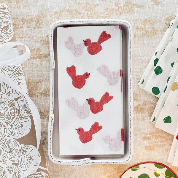 Vietri Red Bird Guest Towels - Marcel’s Culinary Experience