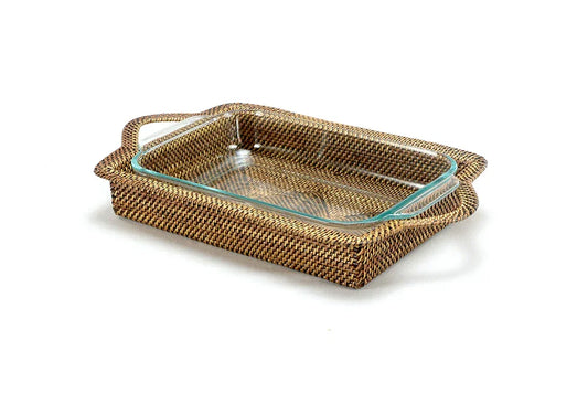 Calaisio Rectangular Casserole Basket with Pyrex Baker, 2Qt