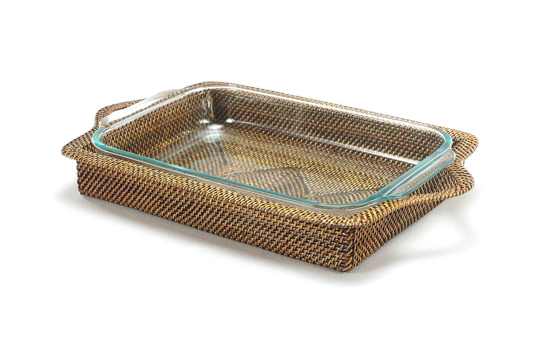 Calaisio Rectangular Casserole Basket with Pyrex Baker, 3Qt